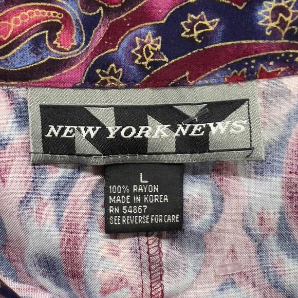 Vintage Y2K New York News Wrap Skirt L Multicolor Paisley Boho Fairy Grunge - Picture 11 of 13